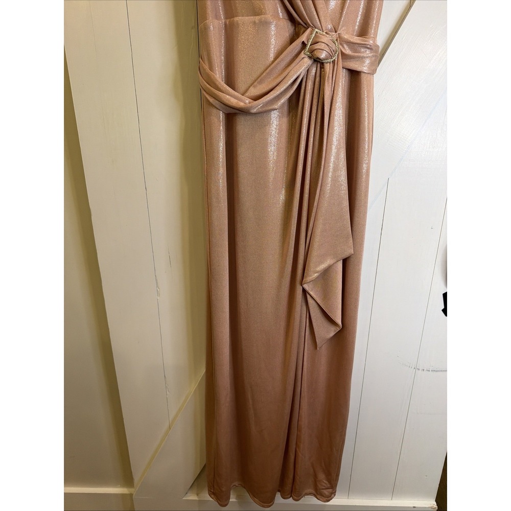 Polo RALPH LAUREN Womens Dress Buckle Sleeveless Full-Length Evening Faux Wrap - Picture 3 of 14